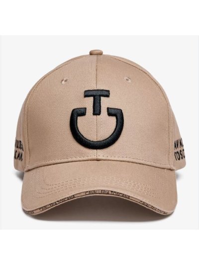 Casquette beige avec logos brodés noir - Cavalleria Toscana