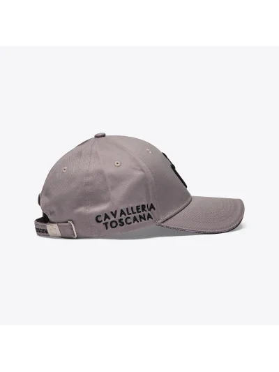 Gorra de algodón rosa palo con logo bordado negro - Cavalleria Toscana - imagen 2