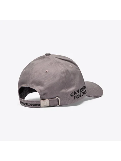 Gorra de algodón rosa palo con logo bordado negro - Cavalleria Toscana - imagen 3