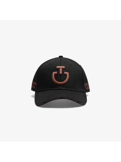 Casquette noir avec logo brodé marron - Cavalleria Toscana