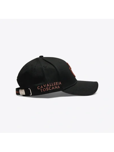 Casquette noir avec logo brodé marron - Cavalleria Toscana - imagen 2