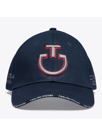 Casquette bleu marine avec el logo brodé en gris et rouge - Cavalleria Toscana