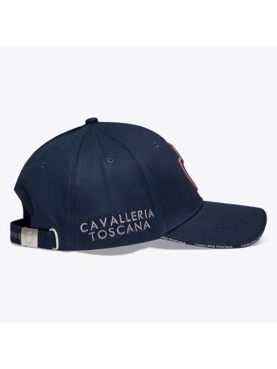Casquette bleu marine avec el logo brodé en gris et rouge - Cavalleria Toscana - imagen 2