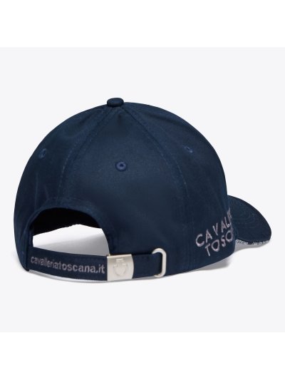 Casquette bleu marine avec el logo brodé en gris et rouge - Cavalleria Toscana - imagen 3