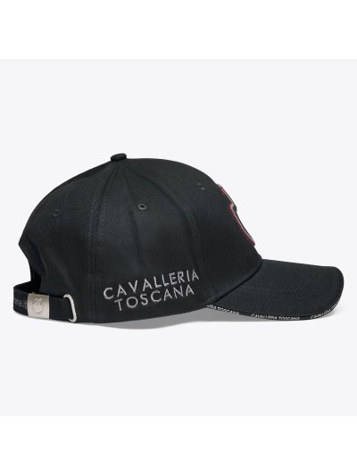 Casquette noir avec el logo brodé en gris et rouge - Cavalleria Toscana - imagen 2