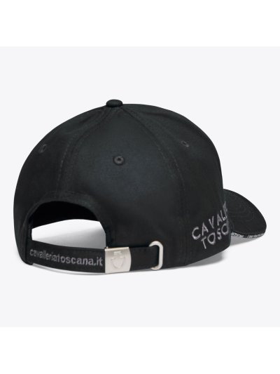 Casquette noir avec el logo brodé en gris et rouge - Cavalleria Toscana - imagen 3