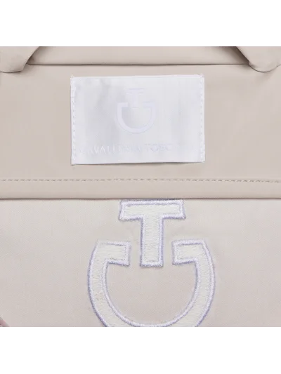 Orejeras de tejido ligero beige con logotipo blanco - Cavalleria Toscana - imagen 3