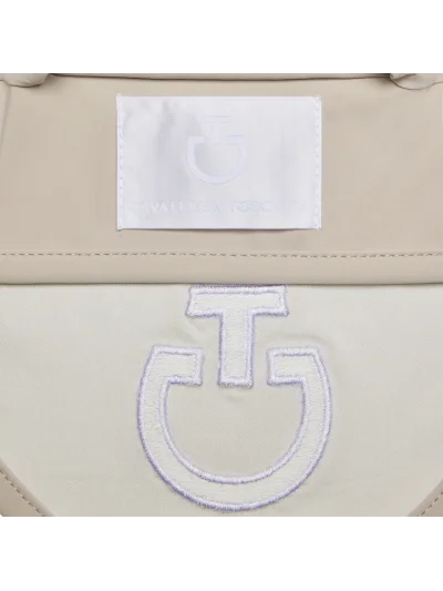 Orejeras de tejido ligero beige (Rainy Day) con logo bordado para caballo - Cavalleria Toscana - imagen 3