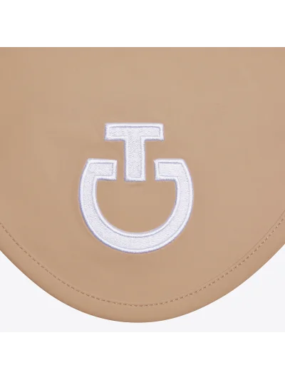 Orejeras de tejido ligero beige oscuro con logotipo blanco - Cavalleria Toscana - imagen 2