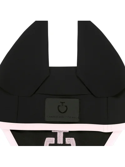 Orejeras de tejido ligero negro con logotipo rosa - Cavalleria Toscana - imagen 2