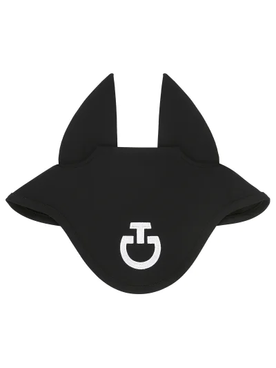 Orejeras de tejido ligero negras con logotipo blanco - Cavalleria Toscana