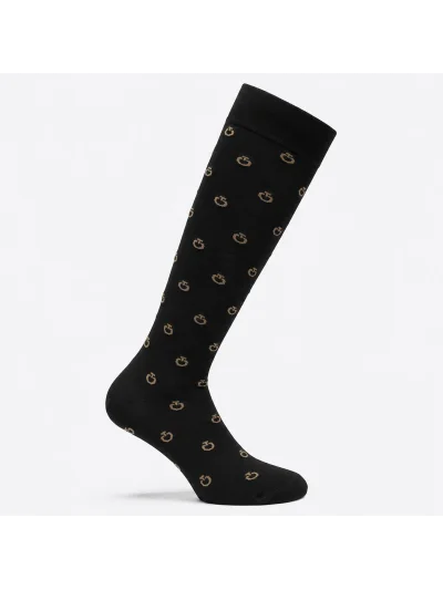 Calcetines técnicos negros con micrologos CT en jacquard - Cavalleria Toscana