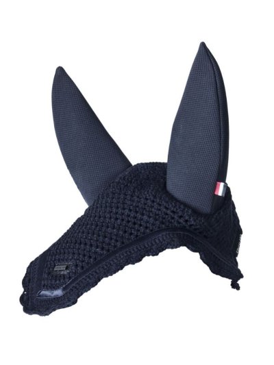 Orejeras de crochet en azul marino con orejas de neopreno antirruido para caballo y pony - KLNelly-Kingsland