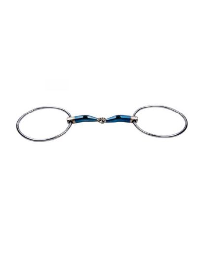 Filete de 2 piezas anillas grandes(12cm) articulacion simple para caballo Sweet Iron - Trust
