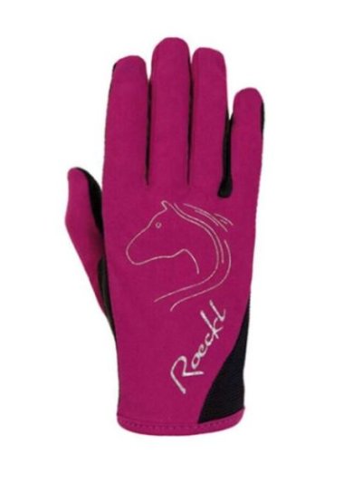 Guantes de montar a caballo negro y fucsia- Tryon - Roeckl