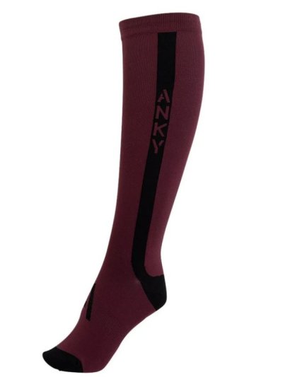 Technical burgundy socks (Windsor wine) with side logo - Anky