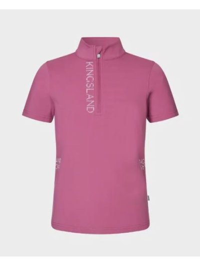 Polo de entrenamiento de manga corta fucsia con media cremallera (Pink Malaga) para niña - KLNana - Kingsland