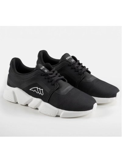 Zapatillas deportivas negras con la suela en blanco para mujer-Equiline-
