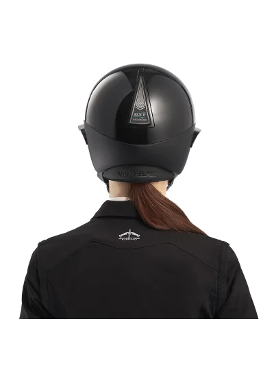 Casque d'équitation noir brillant avec visière large Vita GST - Veredus - imagen 4