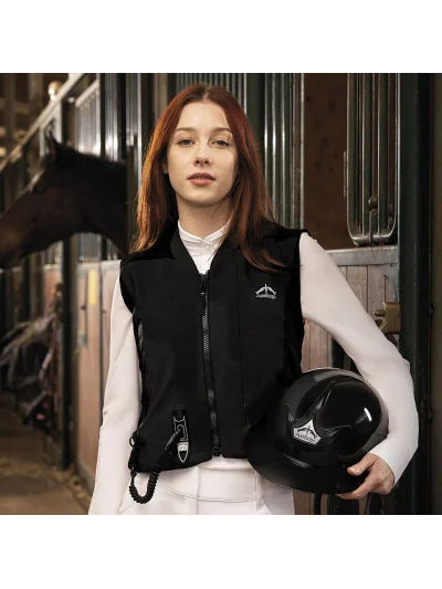 Casque d'équitation noir brillant avec visière large Vita GST - Veredus - imagen 2