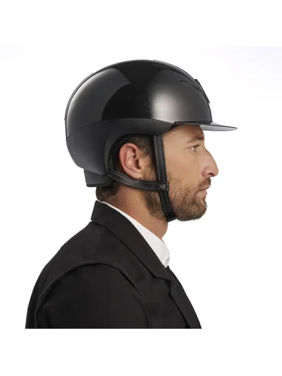 Casque d'équitation noir brillant avec visière traditionnelle Vita GST - Veredus - imagen 2