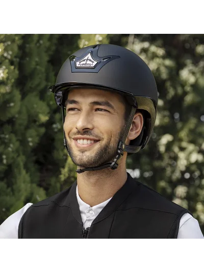 Casque d'équitation noir mat avec visière brillante Vita GST - Veredus - imagen 4