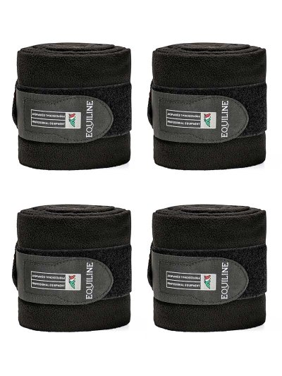 Lot de 4 bandes polaires de travail noires pour cheval - Equiline