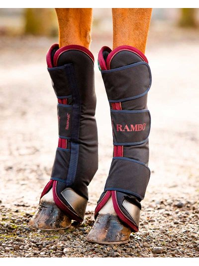 Lot de 4 protections de transport bleu marine et bordeaux pour cheval - RAMBO