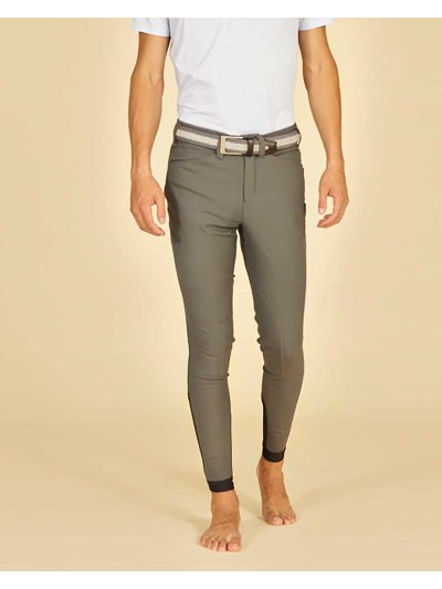 Pantalons d'équitation gris foncé (renfort au genou) pour homme - Del Mar - Manfredi