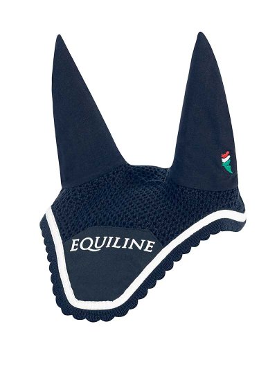 Bonnet bleu marine avec oreilles élastiques pour cheval (full) - Chirillc - Equiline