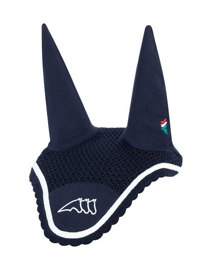 Bonnet bleu marine avec oreilles élastiques pour cheval (full) - Christophec - Equiline