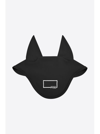 Bonnet noir en tissu élastique pour cheval - RG