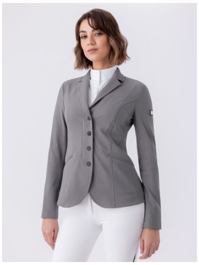 Americana de competición Mujer muy fina Gris/Negro Cozyc - Equiline (compatible con Chaleco Airbag)
