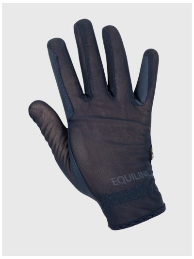 Guantes de montar a caballo azul marino transpirables para verano - Equiline
