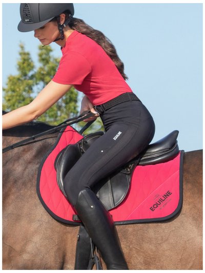 Pantalones de montar a caballo color negro de malla lateral (grip rodilla) para mujer - Ciannek - Equiline