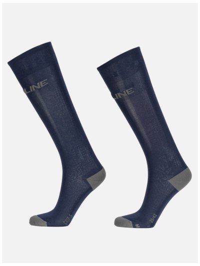 Calcetines de caña alta azul marino con la firma en gris - Cairoc - Equiline
