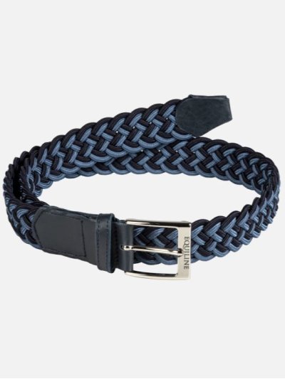 Cinturón trenzado elástico de algodón azul marino y azul unisex Camirac - Equiline