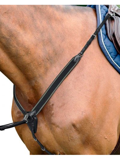 Bricole de saut noir avec Martingales pour poney - D41 EVO - Prestige