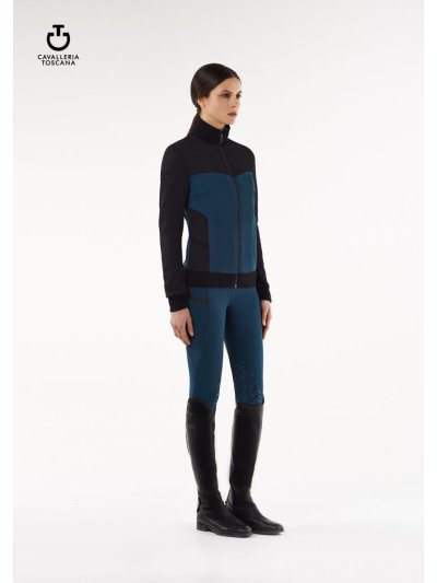 Bomber d'entraînement turquoise et noir pour femme - Cavalleria Toscana