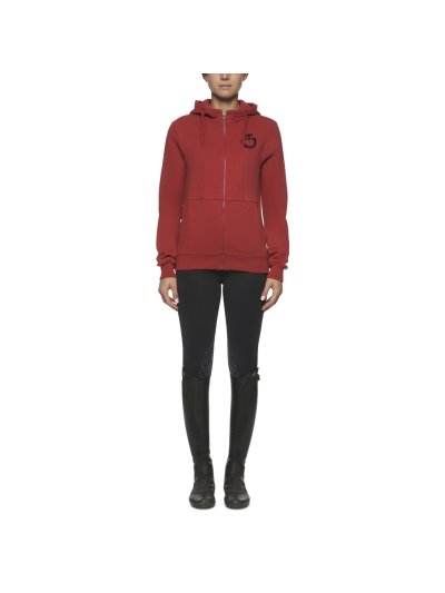 Sweat rouge avec capuche e interior polaire pour femme - Cavalleria Toscana