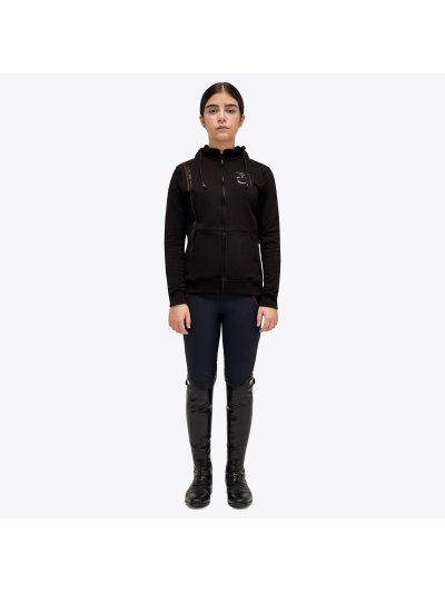 Chaqueta negra básica con capucha y cremallera junior Academy - Cavalleria Toscana