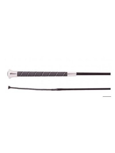 Fusta de doma con mango de goma en espiral de color plateado -Virgo - BR