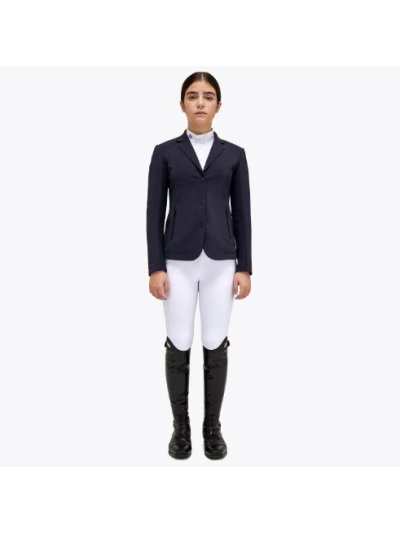 Americana de concurso azul marino con la espalda de tejido elástico para niña - Cavalleria Toscana