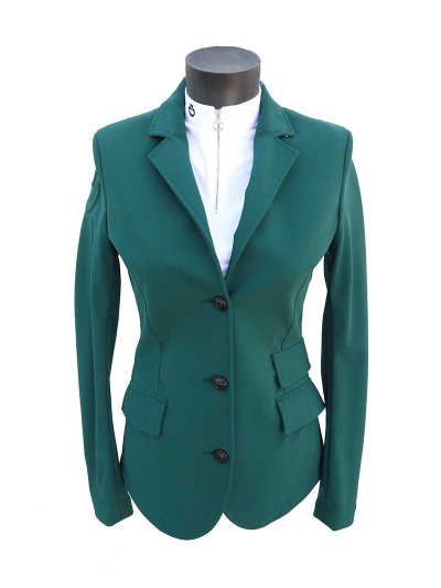 Veste de compétition vert foncé avec interior du col de punto pour femme - Cavalleria Toscana