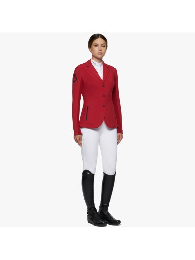 Americana de competición roja con con espalda de tejido tecnico elastico para mujer - R-EVO - Cavalleria Toscana
