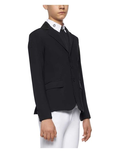 Veste de compétition noire avec col Alcantara pour garçon - GP - Cavalleria Toscana