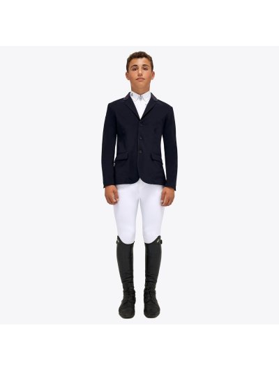 Americana de competición azul marino con cuello alcántara para niño - GP - Cavalleria Toscana