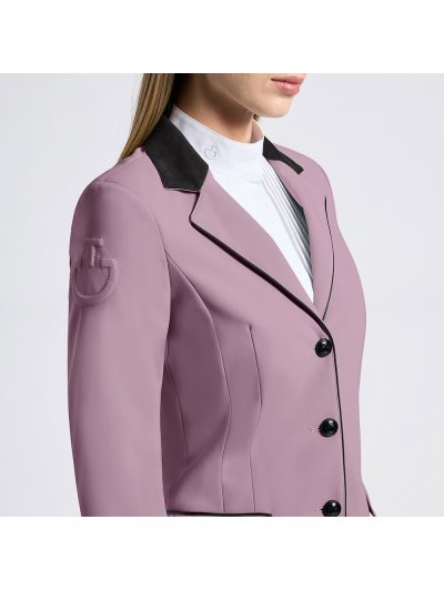Lilac competition jacket with Alcantara collar and black buttons for women - Cavalleria Toscana