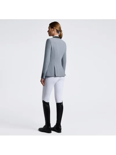 Grey-blue (Windward Blue) competition jacket with Alcantara collar and buttons for women GP - Cavalleria Toscana - imagen 3