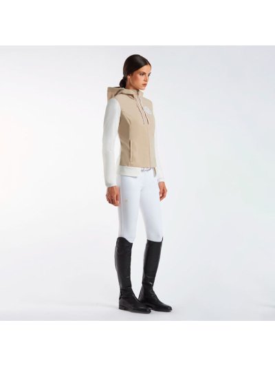 Veste imperméable beige et blanche avec capuche pour femme - Cavalleria Toscana